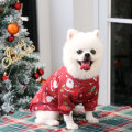 Dog Cat Teddy Bichon Vêtements Bulldog français plus Velvet Christmas Print Pull printemps, automne et hiver pour animaux de compagnie